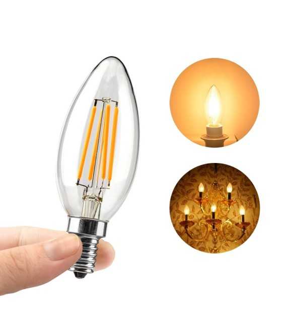 LED Filament Candle 6W Glass bulb 2700k