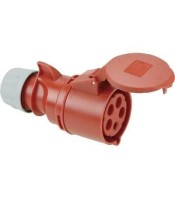 32A, 400V, Cable Mount CEE Socket, 3P+N+E, Red, IP44 - 225-6
