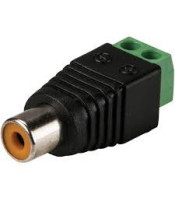 FEMALE RCA ADAPTOR TO 2P SCREW TERMINAL BLOCK