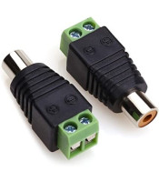 FEMALE RCA ADAPTOR TO 2P SCREW TERMINAL BLOCK