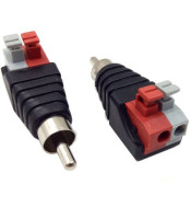 MALE RCA ADAPTOR TO 2P SCREWLESS TERMINAL BLOCK