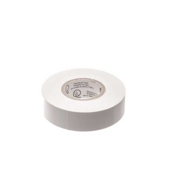 tape WHITE 40m ΜΟΝΩΤΙΚΗ ΤΑΙΝΙΑ ΑΚΑΥΣΤΗ PVC 0,13*19mm 0-60° C ΛΕΥΚΗΤΑΙΝΙΕΣ