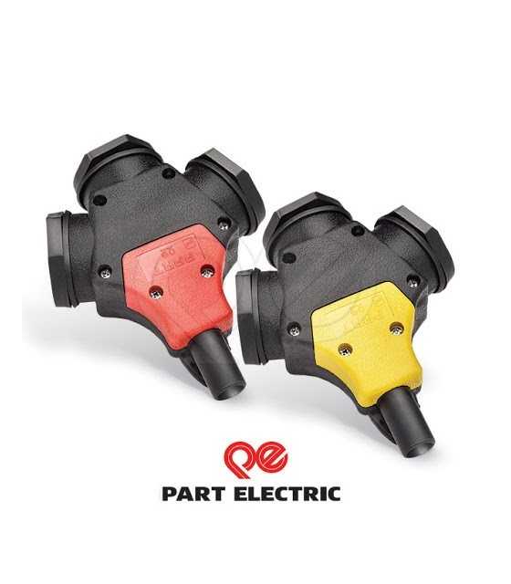 3 outlet electrical portable rubber connector
