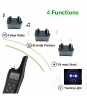 Adjustable Dog Training Collar Waterproof 4 Modes Rechargeable Remote Control Pet with LCD Display Shock
