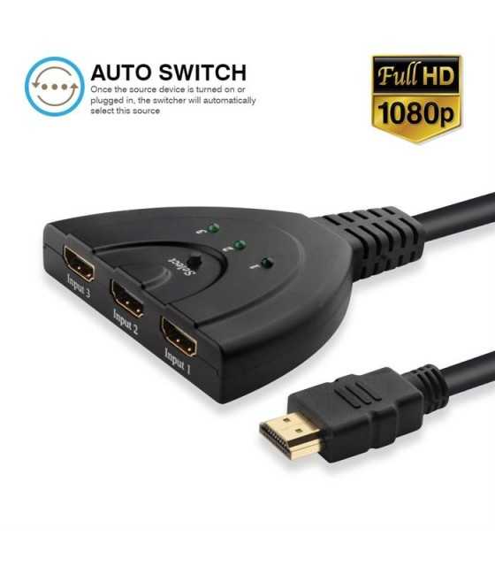HDMI кабел, 3xHDMI(f) HDMI(m), 3 входа - 1изход, 0.2 метра