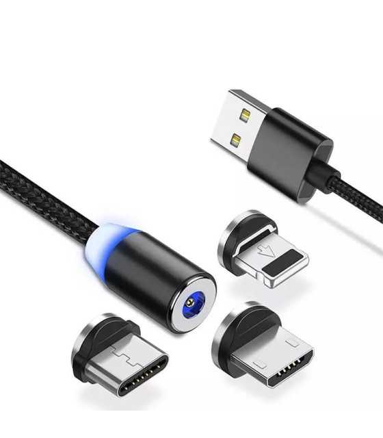 XS4 Magnetic USB Cable Fast Charge Type C / Micro / iOS Lightning