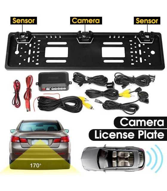 License Plate Parking Sensor With Car Reversing Rear View