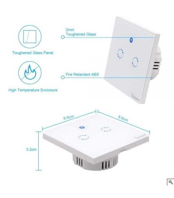 Double Gangs Smart Wall Touch Switch with RF