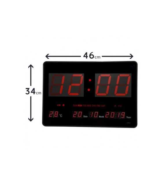 Μεγάλη Ψηφιακή Πινακίδα LED - Ρολόι Τοίχου με Θερμόμετρο και Ημερολόγιο JH 4632
