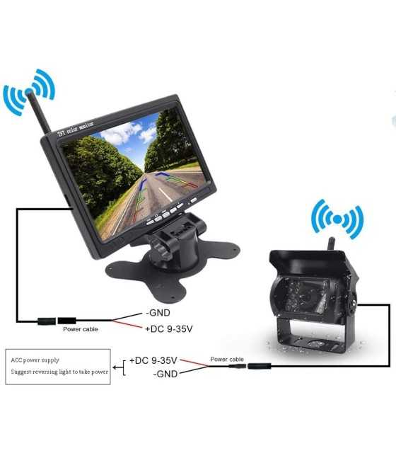 Wireless Car Backup Camera and Monitor Kit, Waterproof Night Vision Wireless