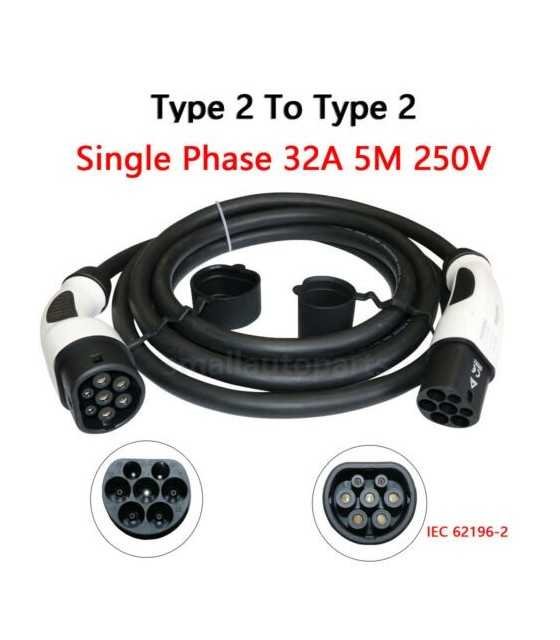 EV+ charging cable Type 2 to Type 2 32A.