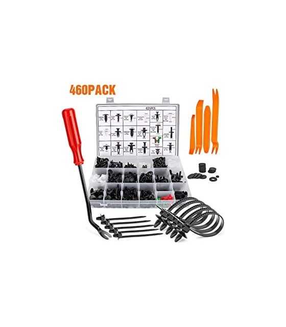 460 PCS Auto Body Retainer Clips Plastic Fasteners Set With Tool For GM Ford Door Trim Panel Retainer Fastener Kit