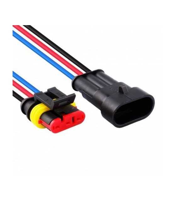 Waterproof Auto Wire Harness Male/Female Electrical Connector Plug 3-Pin