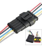 Set Pins Way Waterproof Male Female Electrical Wire Connector Plug With Cable