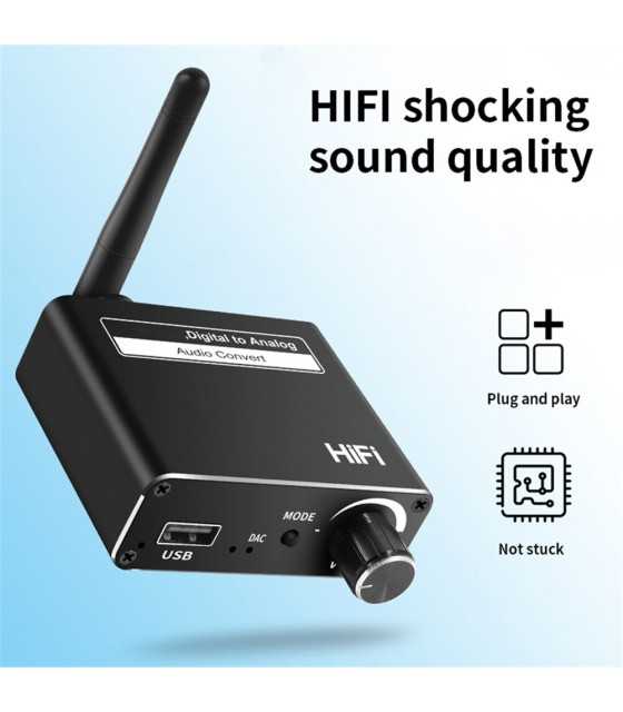 Bluetooth-совместимый 5,0 3,5 мм коаксиальный Оптический приемник для изменения цифрового сигнала в аналоговый аудиосигнал