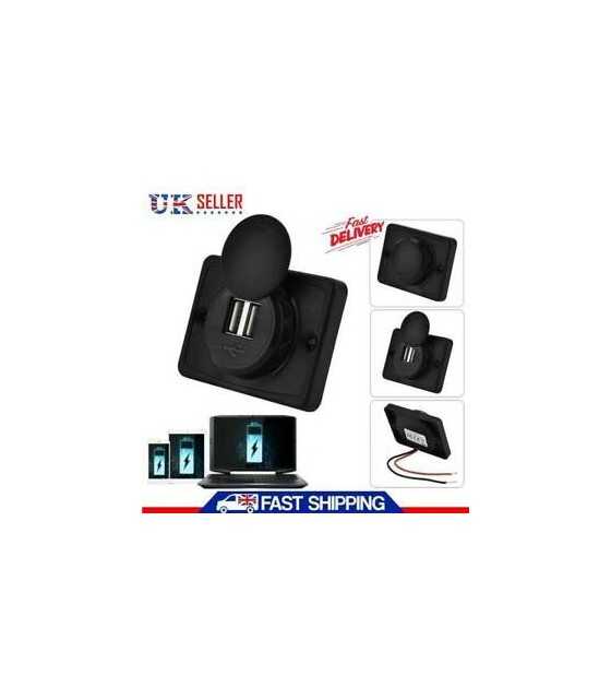 Panel 3.1A Dual USB Car Socket Charger Switch Type C for Bus