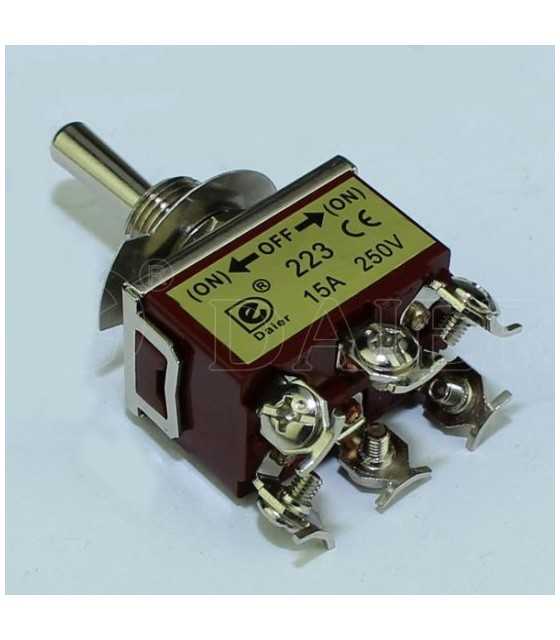 TOGGLE SWITCH DOUBLE POLE 6P (ON)-OFF-(ON)