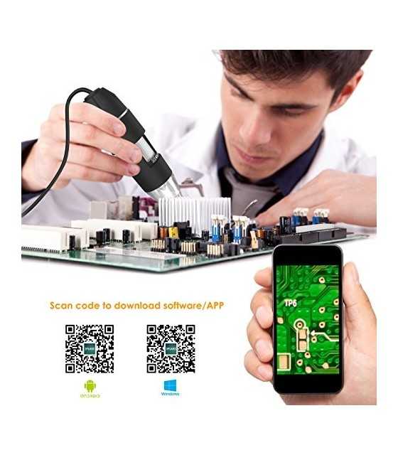 Digital Microscope with 8 Led Lights and Microscope Stand for Android