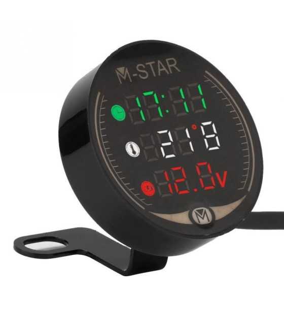Voltmeter Time Temperature LED 3-in-1 LED Digital Voltage Meter