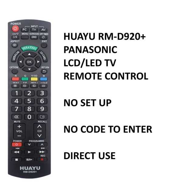 Remote control HUAYU RM-D920+ for PANASONIC TVs.