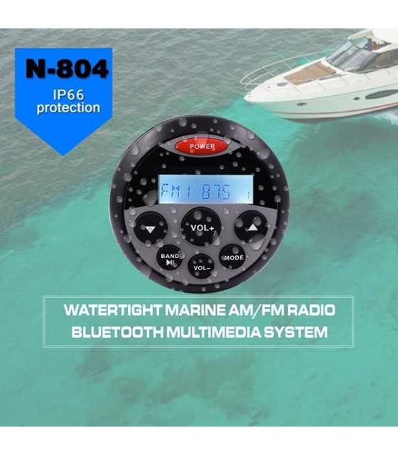 Waterproof Marine Radio Bluetooth Media Stereo FM AM Audio Receiver For Auto Motorcycle Yacht Boat Pool Golf Cart SPA RV UTV ATV