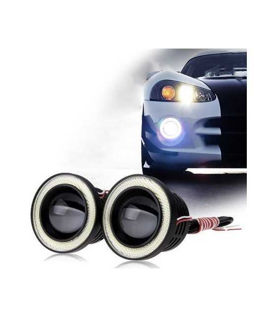 3.5\\" Inch COB LED Fog Light Projector Car Angel Eyes Halo Ring DRL Lamp