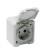 Outdoor wall socket, 2P+E, single, 16A, 250VAC, grey, IP54