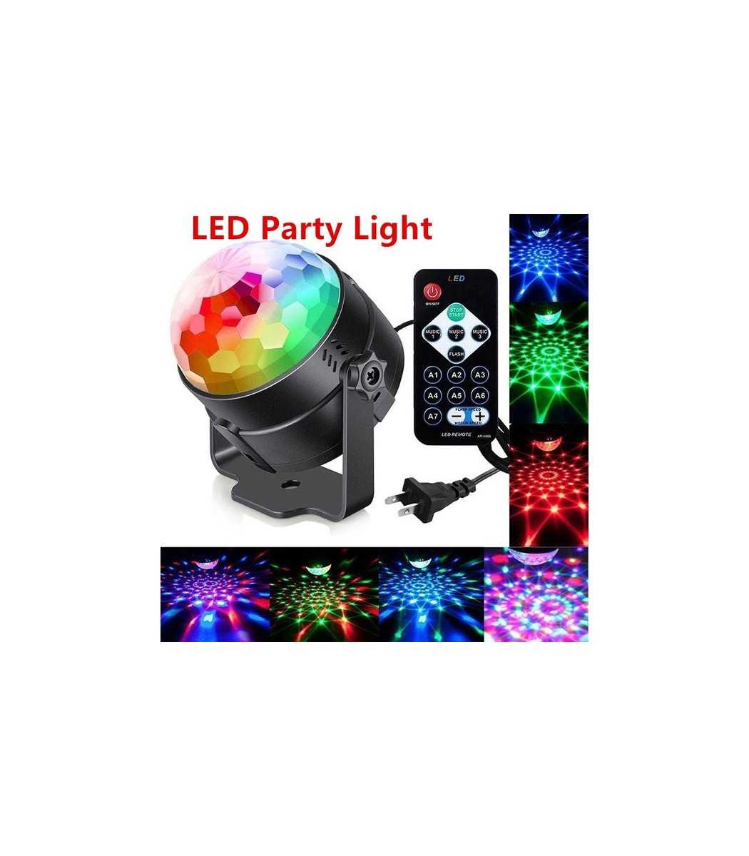 Disco Ball LED Party Lights-TTF Sound Activated LED RGB Strobe Light 7 Color