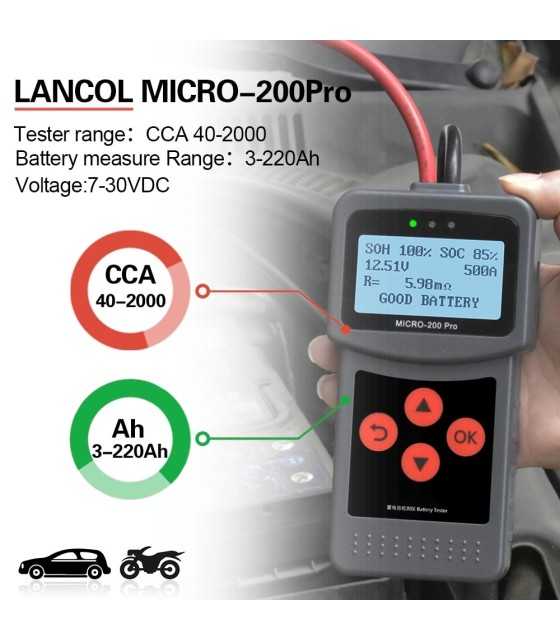Тестер аккумулятора Lancol Micro-200