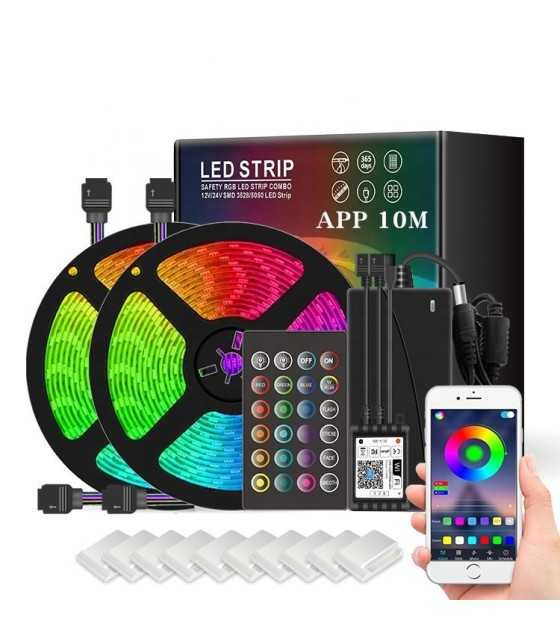LED лента trandafi led, Android, WIFI, 10 метра, 5050, Водоустойчив, IP65, С дистанционно управление