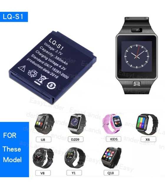 LQ-S1 3.7V 380mAh Rechargeable Li-ion Polymer Battery For Smart Watch DZ09