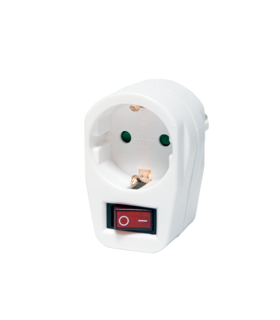 SOCKET WITH ON/OFF SWITCH WHITE 1508070