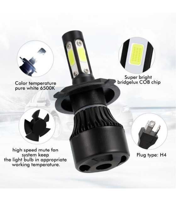 X7 H4 Golden LED Headlight H4 Car LED Lamp White 6000K 8000lm 40W Four-Sided Luminous