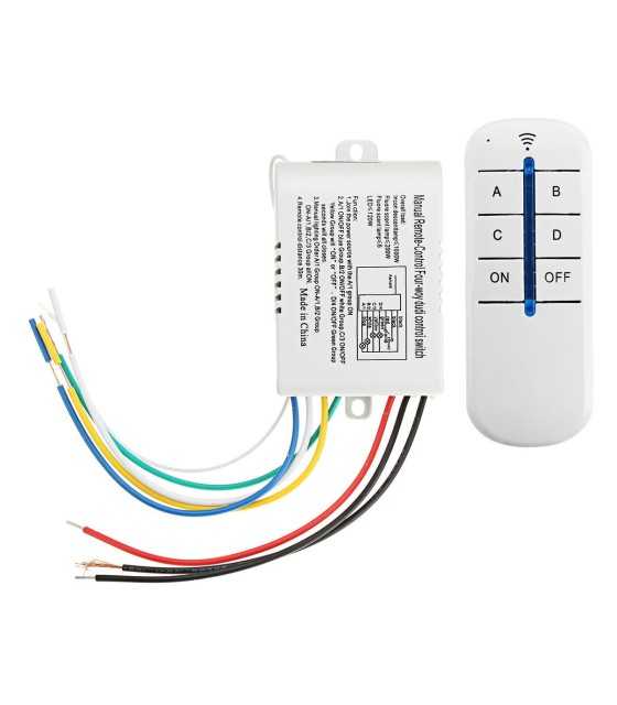 4 Ways Wireless ON/OFF Lamp Remote Control Switch Receiver Transmitter R06 Whosale&amp;DropShip