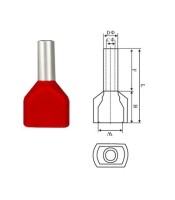 TUBE TERMINAL (END SLEEVE) DOUBLE RED TE1008 CHS