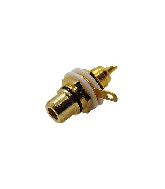 FEMALE RCA CHASSIS METALLIC GOLD PLATED (LARGE)