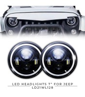 7-инчови 40W светодиодни ярки кръгли високи/къси светлини LED фарове DRL за Harley Jeep Wrangler