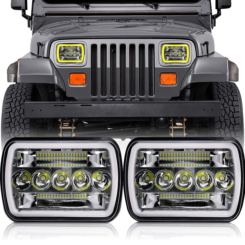 Square Led Headlamp For Trucks Jeep Wrangler XjW11586-16