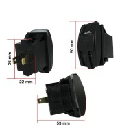 12v-24v Car Phone Charger Dual Usb Qc3.0 Power Switch Socket For Motorcycle