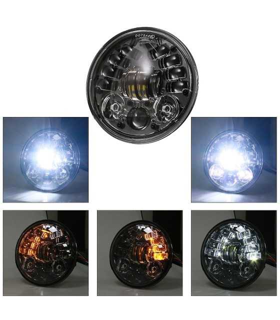5.75\\" 6000K Round LED Headlight Ring Angel Eyes Head Light For Jeep Wrangler JK TJ LJ