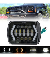 7x6 инча Halo LED фар, 5x7 инча квадратен LED фар с Arrow Angel Eyes DRL