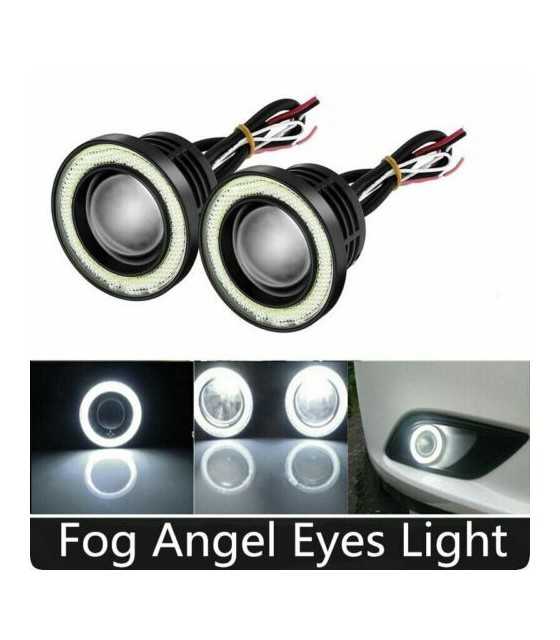 3\\" инчов COB LED фарове за мъгла Проектор Автомобил White Angel Eyes Halo Ring DRL лампа