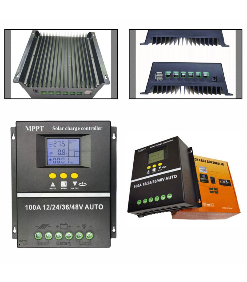 High-Efficiency MPPT Solar Charge Controller 60A 80A 100A - 12V 24V 36V 48V Auto