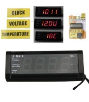 Car Digital Clock With Voltmeter and Thermometers For 12V/24V