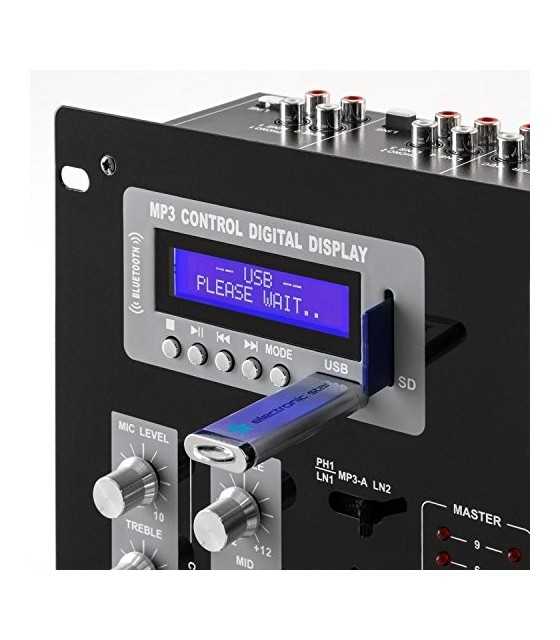 DJM250BT-MKII 2-Channel DJ Mixer With USB, SD &amp; BLUETOOTH, from Ibiza Sound