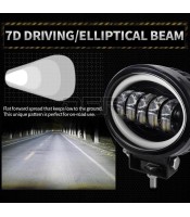 5-инчова 7D LED работна светлина с бял ореол LED ангелски очи за мотоциклет, офроуд камион, шофиращ автомобил, лодка