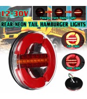 12v/24v Universal Neon LED Rear Hamburger Light Lamp With Dynamic Progressive Sequential Indicator