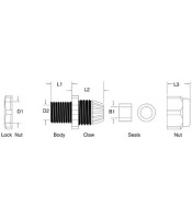 Cable Gland & Lock Nut + RDE | Clamping Range 6-12mm