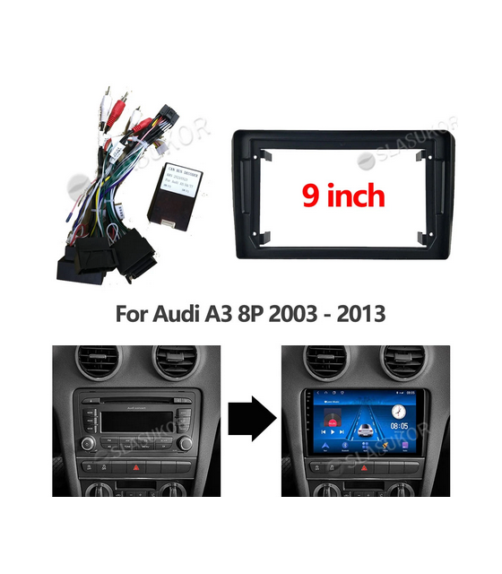 9 INCH Car Radio Fascia Frame for Audi A4 II 2 B6 III 3 B7 S4 RS4 for Audi TT 2 8J 2006 - 2014 Kit Adapter Stereo Panel Bracket