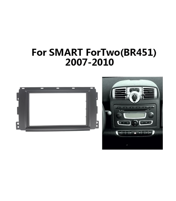 Car Radio Fascia For SMART ForTwo (BR451) 2007-2010 Double 2 Din DVD Stereo CD Panel Dashboard Mount Frame Kit
